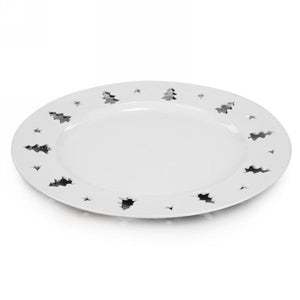 Assiette deco sapin blanche